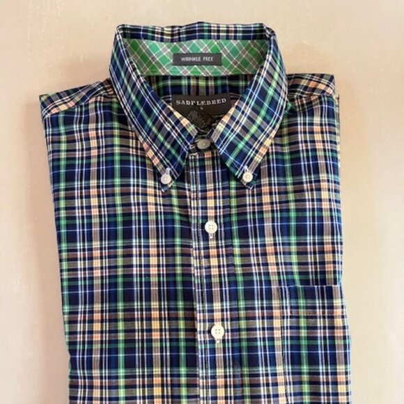 SADDLEBRED | Short Sleeve Men's button down shirt Size L - Picture 5 of 13